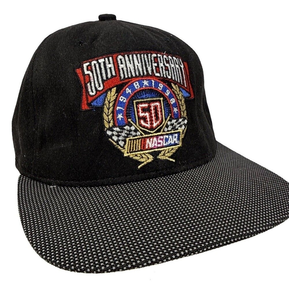 Vintage NASCAR Racing 50th Anniversary hat snapback cap Logo Check Brim Cintas